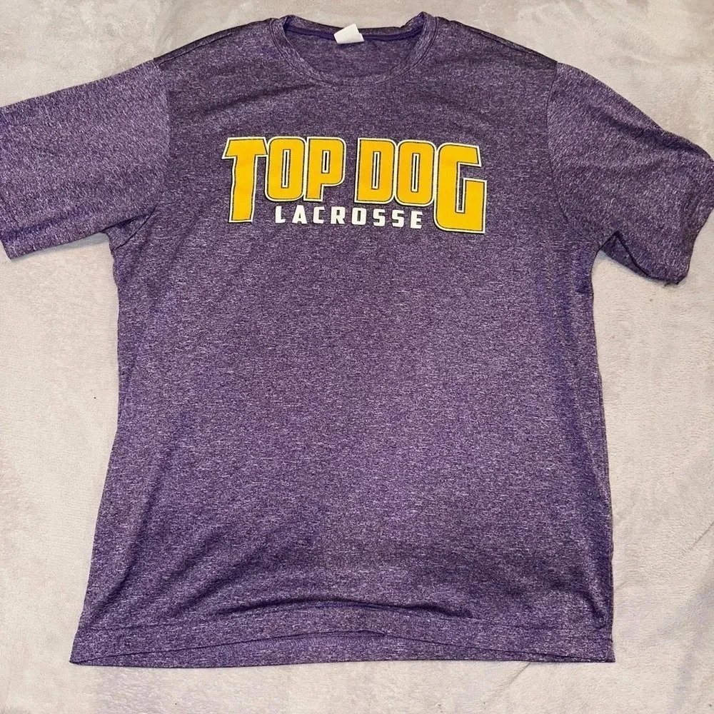 "Sport Tek Purple Top Dog Lacrosse T-Shirt - Men's Size Small"